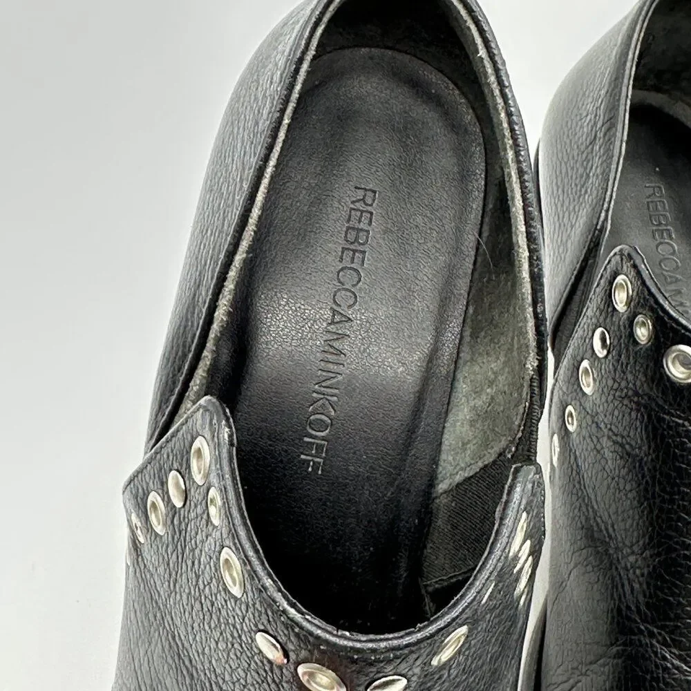 Rebecca Minkoff Annette Grommet Bootie Soft Pebble Grain Leather Slip On 7.5